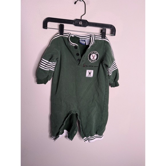 B.U.M. Equipment Other - Vintage B.U.M. Equipment Baby Ski School Green Fleece Button Romper 12 Months